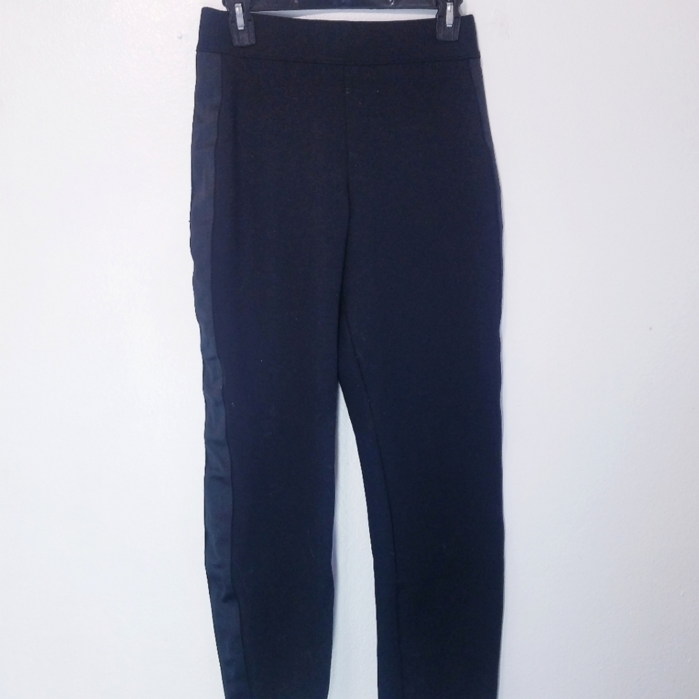 🌸 Spanx | Stretch High Waist Skinny with Satin side strip,‎ S Black